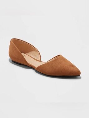 Women's Julie Ballet Flats with Memory Foam Insole | A New Day | Cognac | 8